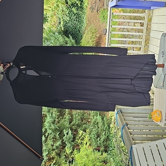 FREE PEOPLE TIERED TUNIC LONG DRESS IN BLACK - Picture 16 of 16